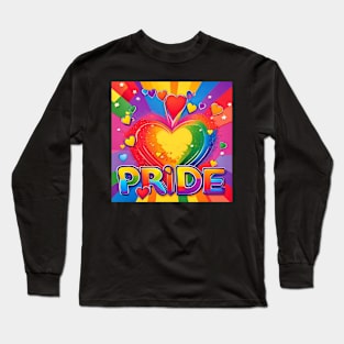 Pride -  Rainbow Heart Explosion I Long Sleeve T-Shirt